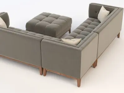 Gus Modern Atwood Corner Sectional Sofa 3D model