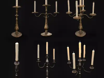 Medieval Lights Mix Four 3D Model Collection