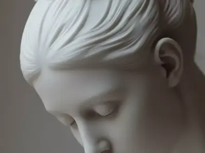 Classical Ballerina Sculpture White Marble Dancer Tutu 3D Low-poly 3D model