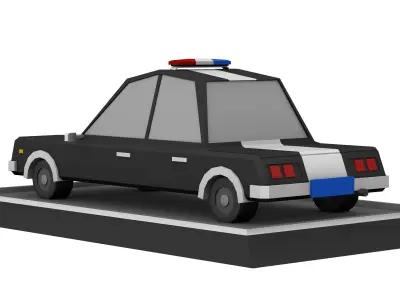 Low Poly Police Car Low-poly 3D model