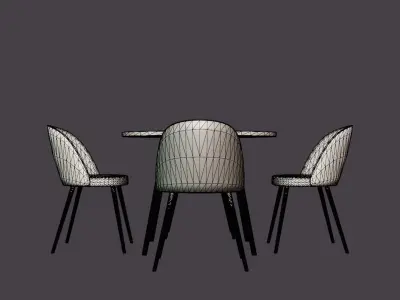 Pelle Food Group 100 Cm Round With 4 Valerie Chair Low-poly 3D model