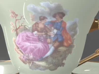 Coffee Cup Porcelain Retro 3D Model  3D model