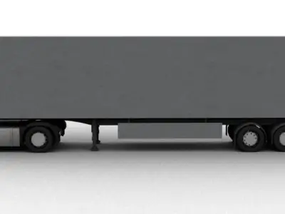 truck man tgs 2010 with platform and trailer Low-poly 3D model