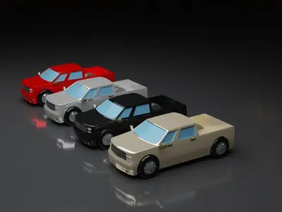 pickup unity vehicle pack Low-poly 3D model