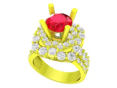 A6519 Fashion Diamond Women Ring 3D print model