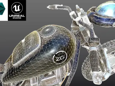 Motocycle heavy  M72  Model low-poly 3D model Low-poly 3D model