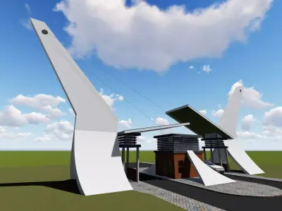 Guard House Low-poly 3D model