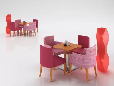 Textile armchairs set  3D model