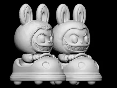 Labubu Duo in Bumper Car 3D print model