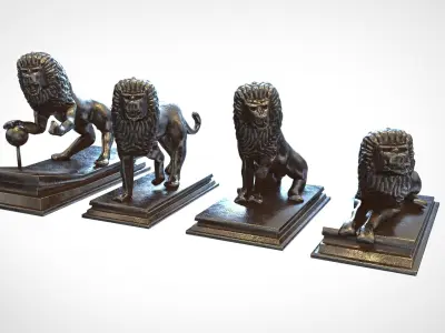 Lion statue 3D model