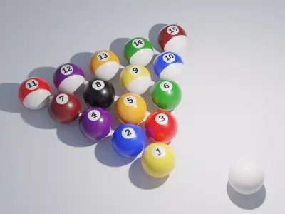 Realistic Cueball Set With 4K Textures Low-poly 3D model