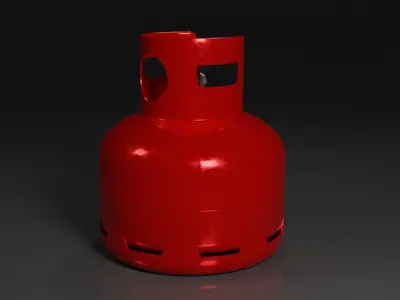 Gas cylinder with propane or fuel Low-poly 3D model