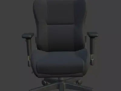 Modern Black Leather Executive Office Chair High Detail 3D Model 3D model