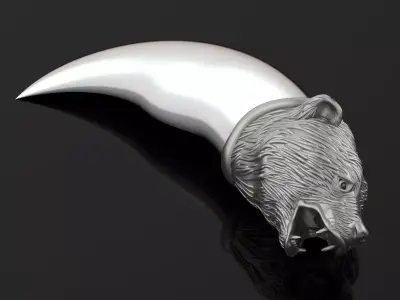 Jewelry Bear Tooth Pendant  Gold 3D print model