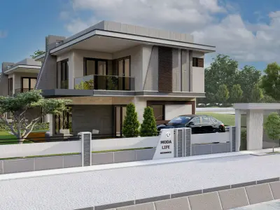 modern villa 3D model 10