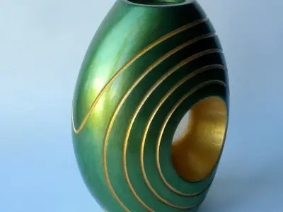 Vase 9 with gold swirls 3D print model
