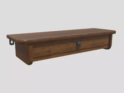 Wall Shelf 2 With Drawer Low-poly 3D model
