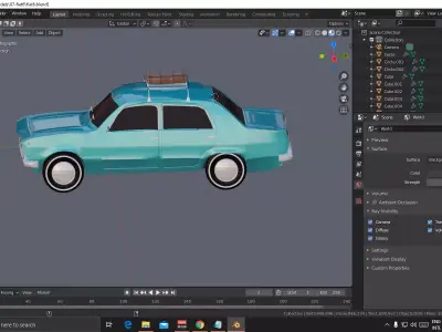 low-poly 3D model car in software Low-poly 3D model