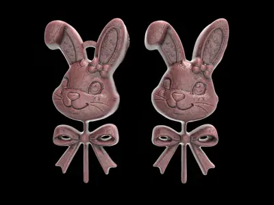 Easter bunny head candy decor  3D print model