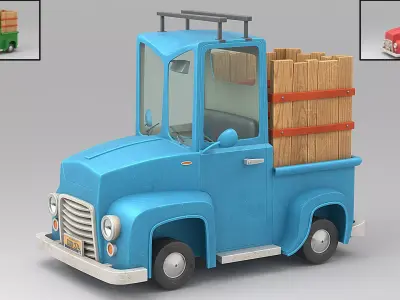 Cartoon car Low-poly 3D model 3