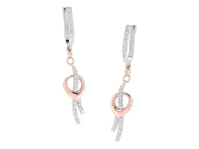 Women Drop Earrings 3dm STL OBJ FBX Renders Details 3D print model 3