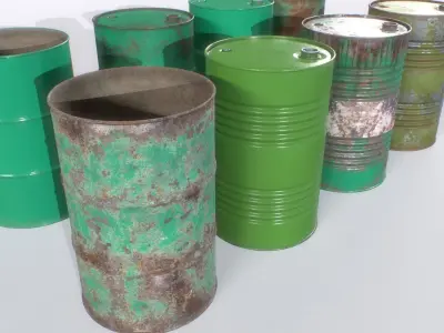 Barrel PBR Pack 3 Low-poly 3D model