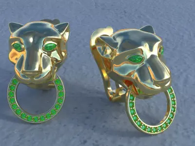 Earring Panthera 3D print model