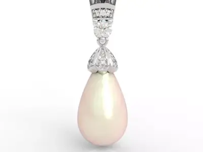 Luxury Art Deco Baroque Pearl Pendant 3D print model
