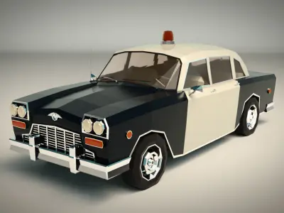 Low Poly Police Car 03 Low-poly 3D model