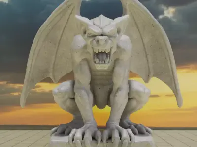 Gargoyle Guardian Statue Stone Printable 3D print model