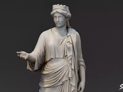 Hera Statue Low-poly 3D model