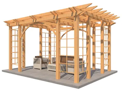 Pergola 1 Low-poly 3D model