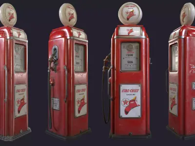 Old Gas Pump Low-poly 3D model