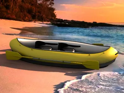Tandem Canoe 4K 3D model
