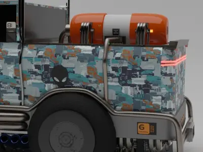 SCI FI BLENDER PICKUPTRUCK 3D model