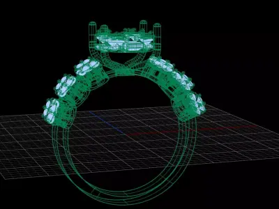 Luxury Oval Diamond Cluster Ring   3D print model