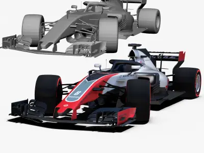 Haas VF18 car Low-poly 3D model