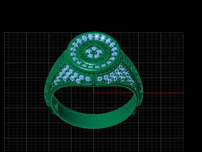 Print Ready STL 3DM  Gents Rings Diamond Men Ring  3D print model 100