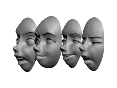 faces emotions 3D print model