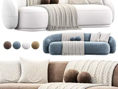 Kendall Velvet Sofa By Highfashionhome 3D model