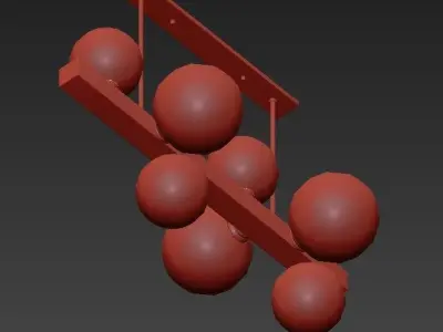 Hinsdale four balls hanging from chain 3D model