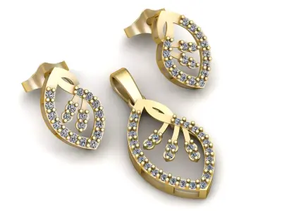 Luxury Diamond Earrings 3d Printable Model  3D print model