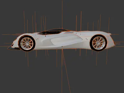 Realistic Dodge SRT Tomahawk X Vision GT4 Car 3D Model Low-poly 3D model