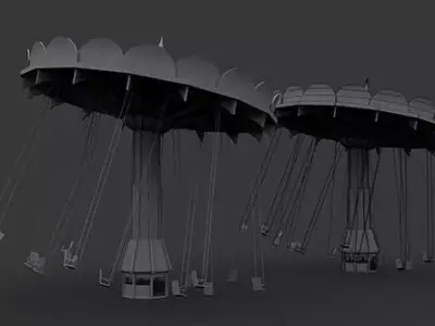 Carousel 1 airplane flying in sky 3D model
