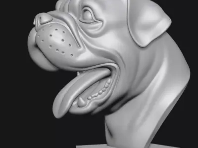 Dog head sculpture 3D print model