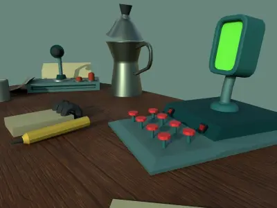 Cartoon Table Low-poly 3D model