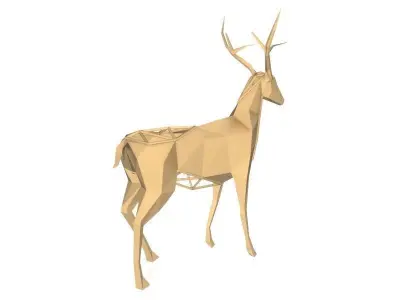 Polygonal Deer Parametric Low-poly 3D model
