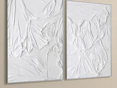 Plaster Two Photo Frame 243 Low-poly 3D model