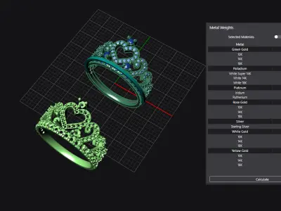 Crown Ring 3D jewelry 3D print model