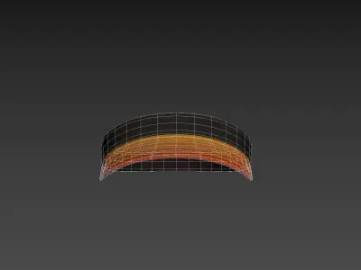 Orange Visor Cap 3D model
